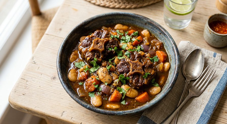 Braised Oxtail Stew served and ready to eat