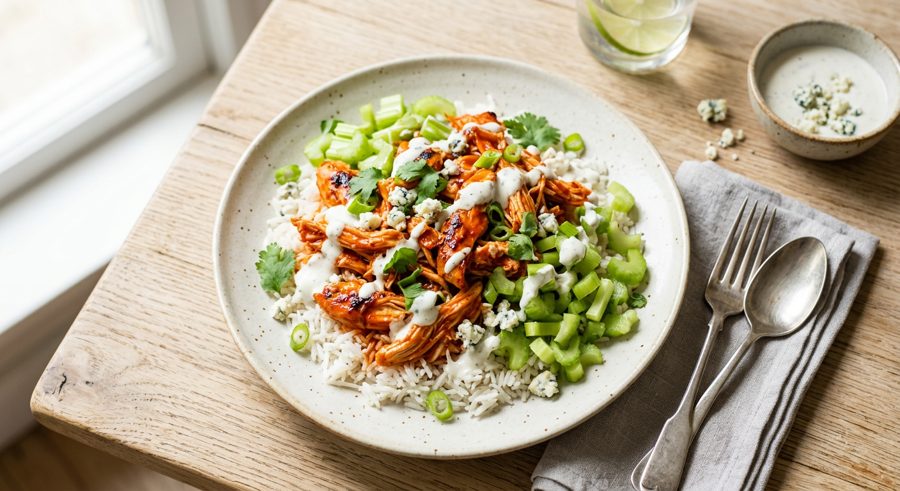 Buffalo Chicken Bowls served and ready to eat