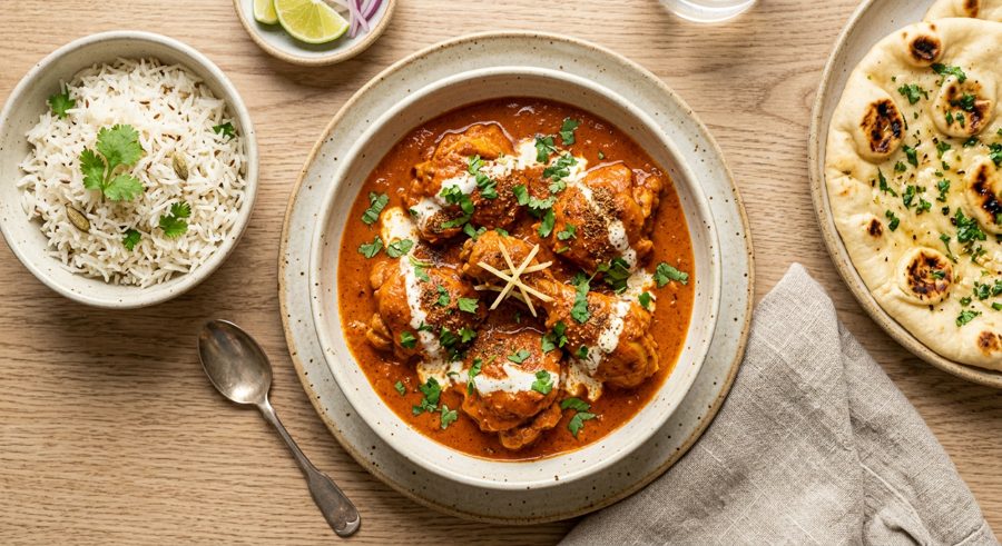 Butter Chicken served and ready to eat