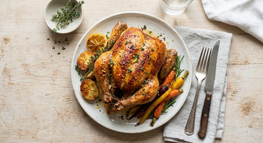Buttermilk Roast Chicken served and ready to eat