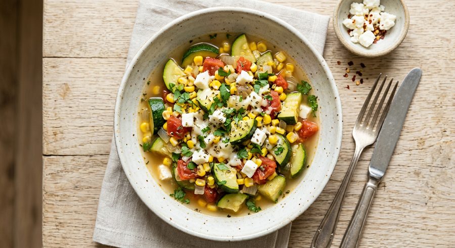 Calabacitas served and ready to eat