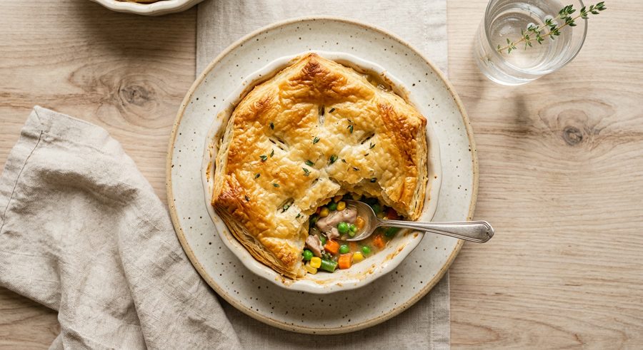Chicken Pot Pie served and ready to eat
