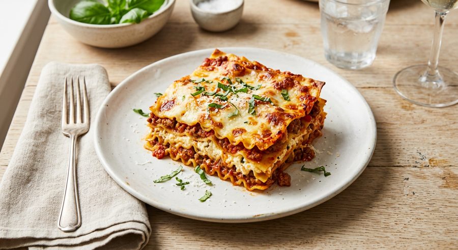 Classic Lasagna served and ready to eat