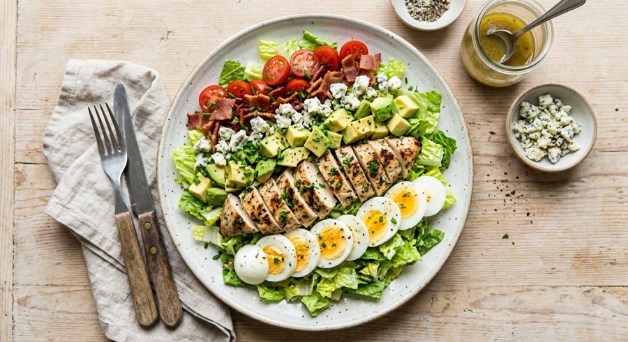 Cobb Salad Plates served and ready to eat