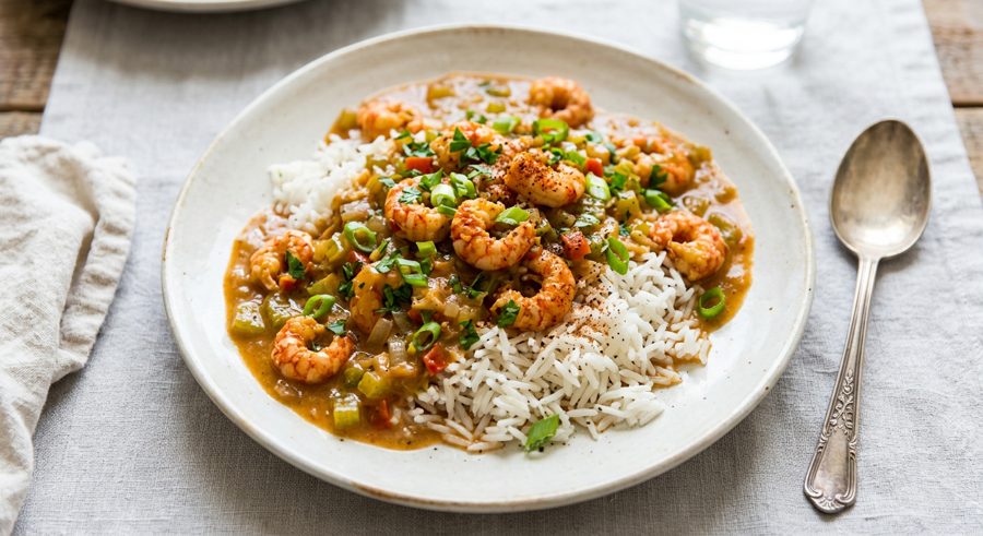 Crawfish Étouffée served and ready to eat