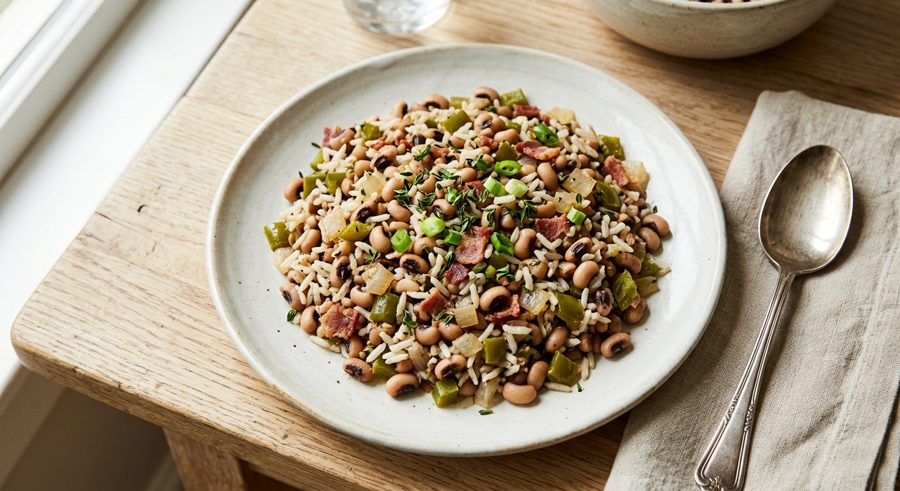 Hoppin' John served and ready to eat