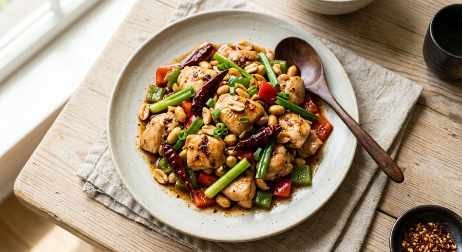 Kung Pao Chicken served and ready to eat