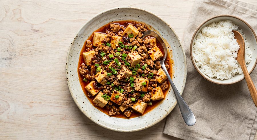 Mapo Tofu served and ready to eat