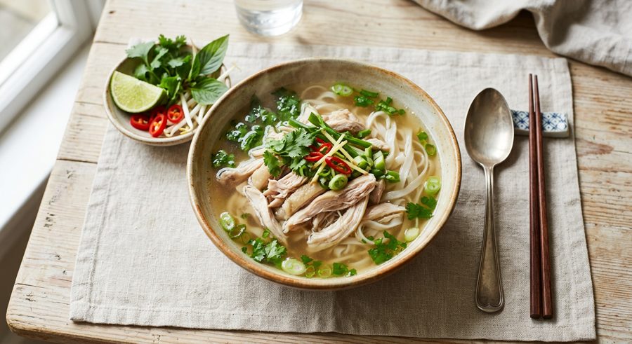 Pho Ga served and ready to eat