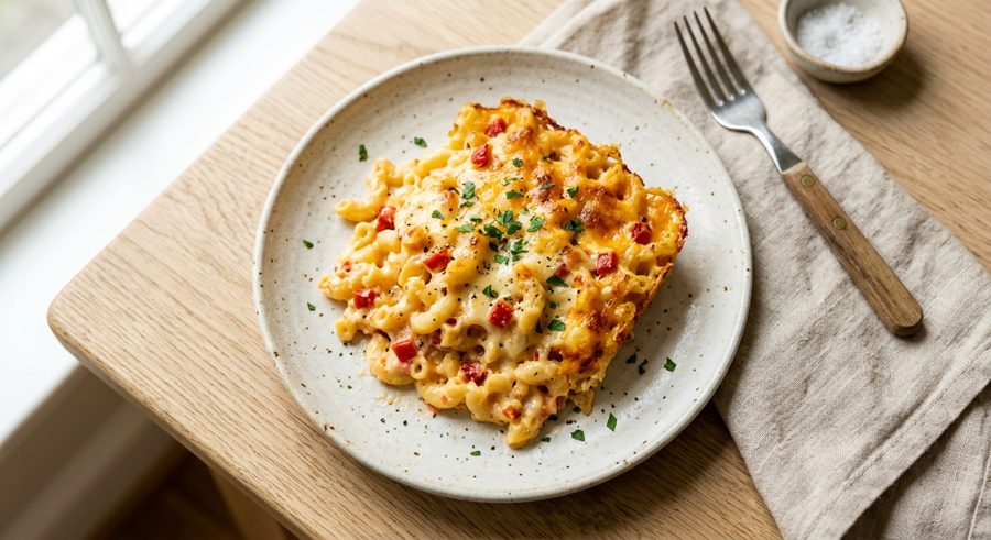 Pimento Mac Bake served and ready to eat