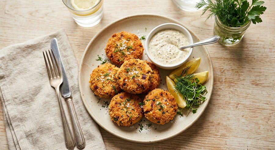 Salmon Croquettes served and ready to eat