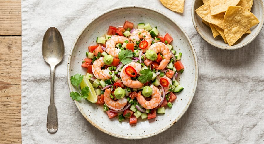 Shrimp Ceviche served and ready to eat