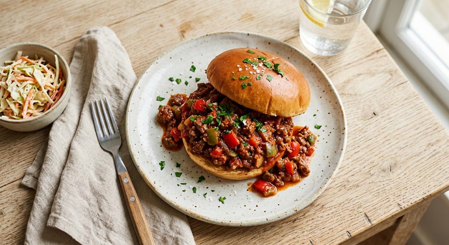 Sloppy Joes served and ready to eat