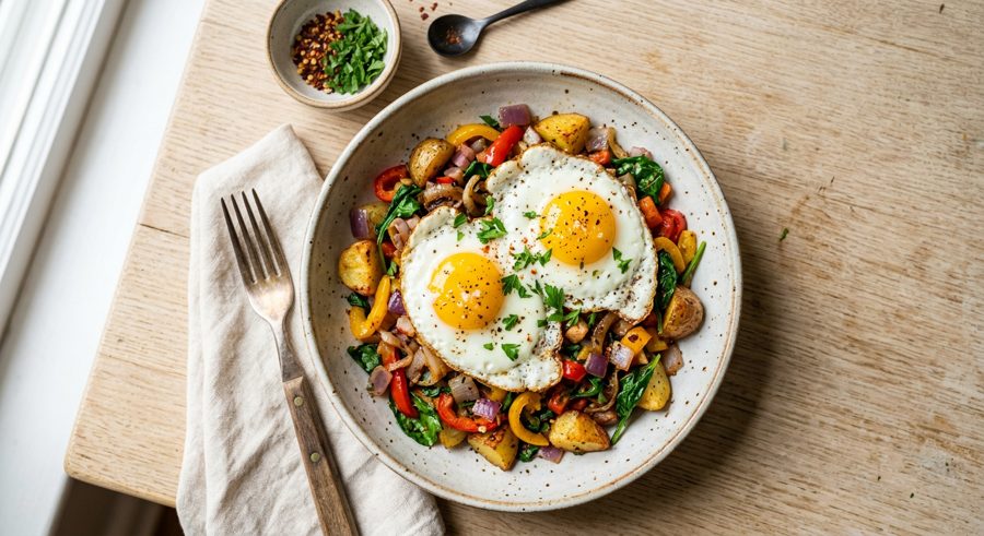 Veggie Breakfast Hash served and ready to eat